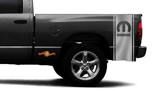 Adesivo in Vinile a Strisce Stile Gradient del Logo Mopar per Lato Cassone Dodge Ram 1500