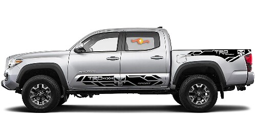 Kit Adesivi in Vinile TRD 4x4 Sport Punisher per Minigonne Laterali e Lati Cassone per Toyota Tacoma 2016-20