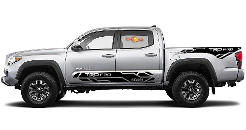 Kit Adesivi Laterali in Vinile Stile Techno TRD Pro 4x4 per Toyota Tacoma 2016-2020