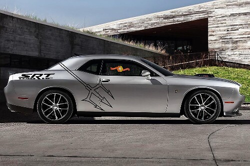 2 Side Dodge Challenger DEMON Pitchfork SRT 840 HP Decalcomanie in vinile laterali Adesivo grafico-1
