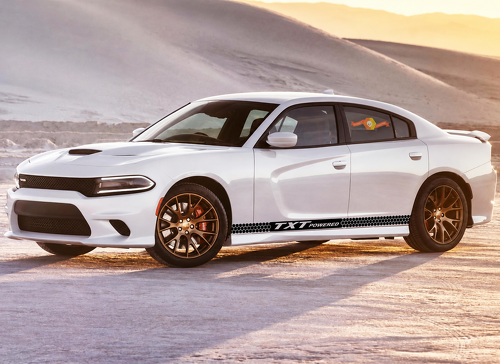 TXT POWERED Honeycomb Rocker Band Pair Minigonna Adesivo in vinile per Dodge Charger SRT