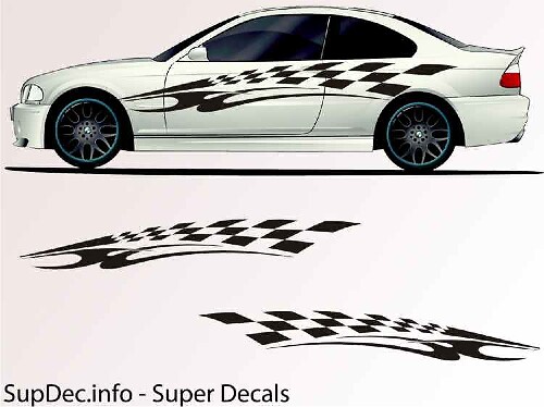 Adesivo Vinile Laterale Tribal Style Finish Line