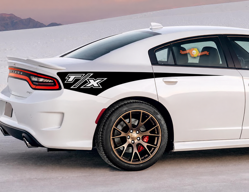 T/X Outline Quarter Wedge Pair Parafango posteriore Adesivo in vinile per Dodge Charger 2011-2020