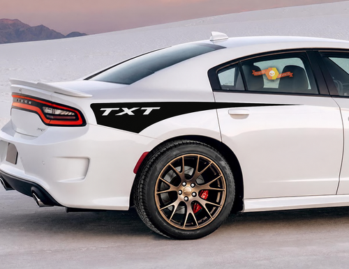 TXT Solid Quarter Wedge Pair Parafango posteriore Adesivo in vinile per Dodge Charger 2011-2020