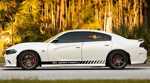 Kit di adesivi in vinile strisce sottoporta Scat Pack per Dodge Charger 2011-2019