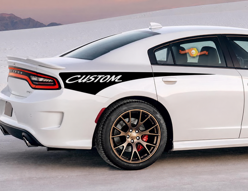 CUSTOM Cursive Quarter Wedge Pair Parafango posteriore Adesivo in vinile per Dodge Charger 2011-2019