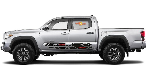 Kit Adesivi Laterali in Vinile Stile TRD Teschio Punisher per Toyota Tacoma 2016-2020