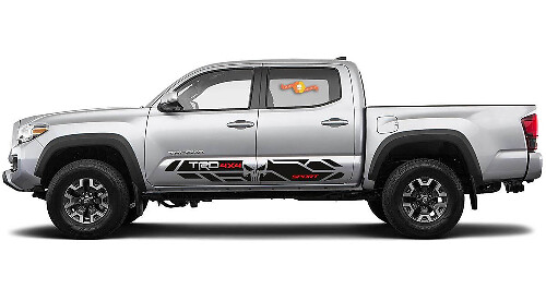 Kit Adesivi Laterali in Vinile Stile TRD Teschio Punisher per Toyota Tacoma 2016-2020