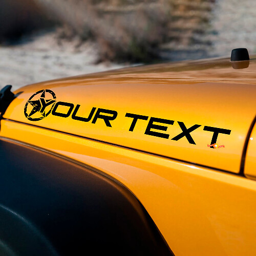 Adesivo in Vinile Personalizzato Cappuccio Edizione Stella Militare per Jeep Wrangler