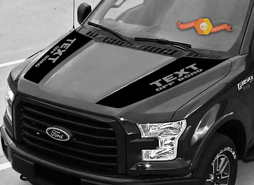 TEXT OFF ROAD Twin Hood Rail Pair Cofano Adesivo in vinile per Ford F-150 Raptor
