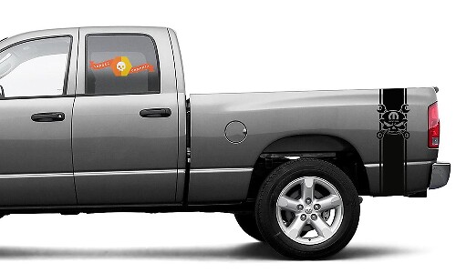 Dodge Ram 1500 2500 3500 Vinyl Skull Mopar Decal Racing Sticker Stripe Hemi Mopar 5.7L
