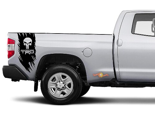 Toyota TRD Truck Off Road Punisher Skull Edition Decal Sticker Vinyl Truck Bed Side Graphic
