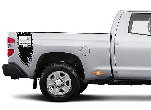 Adesivo in Vinile Stile Usurato con Bandiera USA TRD per Fiancata Toyota Tundra