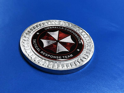 Distintivo Emblema 3D in Alluminio Team di Intervento Tattico Umbrella Corporation per Jeep Wrangler