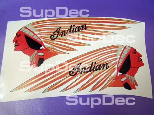 Set di decalcomanie per serbatoio War Bonnet per motociclette Indian