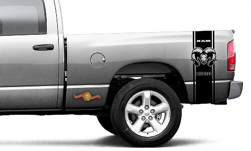 Dodge Ram HEMI 1500 Decal Sticker Vinyl Graphic Truck Bed Side Stripes Decalcomanie - 2
