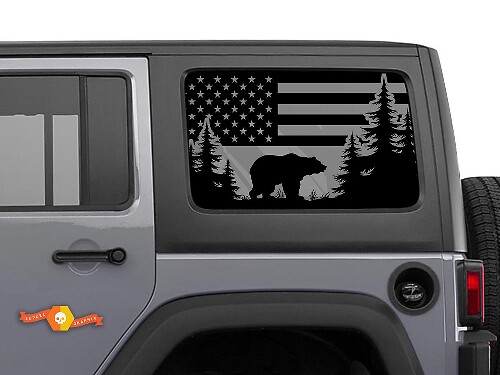 Adesivo in Vinile per Parabrezza con Bandiera USA per Jeep Toyota Dodge Camion