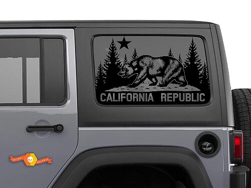 Jeep Wrangler Rubicon Hardtop California Republic Bear parabrezza adesivo decalcomania JKU JLU 2007-2019 o Tacoma 4Runner Tundra Suba Charger Challenger - 36
