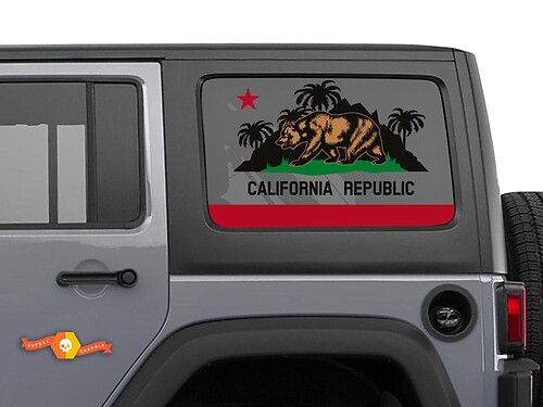 Jeep Wrangler Rubicon Hardtop California Republic Bear Forest parabrezza adesivo decalcomania JKU JLU 2007-2019 o Tacoma 4Runner Tundra Suba Charger Challenger - 39
