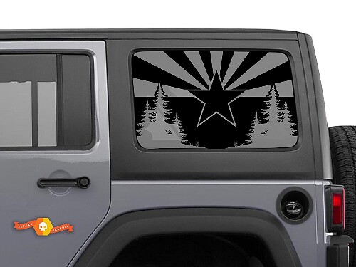 Jeep Wrangler Rubicon Hardtop Flag Arizona Mountains Forest Wilderness Parabrezza Adesivo Decalcomania JKU JLU 2007-2019 o Tacoma 4Runner Tundra Suba Charger Challenger - 59
