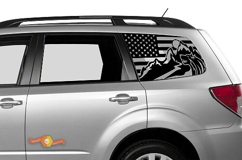 Suba Ascent Forester Hardtop USA Flag Forest Mountains Parabrezza Adesivo Decal JKU JLU 2007-2019 o Tacoma 4Runner Tundra Dodge Challenger Charger Wrangler Rubicon - 83
