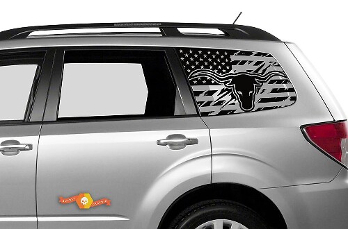 Suba Ascent Forester Hardtop USA Flag distrutto parabrezza adesivo decalcomania JKU JLU 2007-2019 o Tacoma 4Runner Tundra Dodge Challenger Charger Wrangler Rubicon - 95
