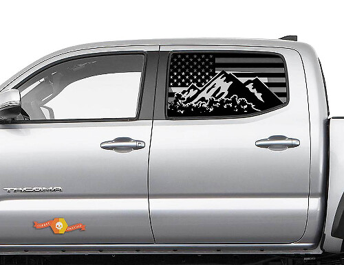 Adesivo in vinile con bandiera USA per finestra laterale Toyota Tacoma