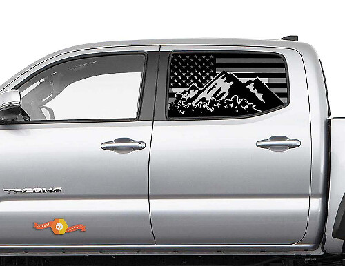Adesivo in vinile con bandiera USA per finestra laterale Toyota Tacoma