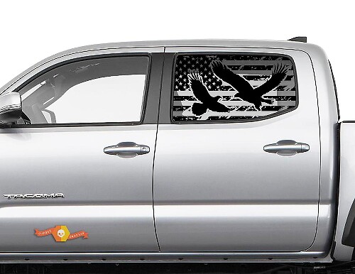 Toyota Tacoma 4Runner Tundra Hardtop USA Flag Eagle parabrezza adesivo decalcomania JKU JLU 2007-2019 o Dodge Challenger Charger Suba Ascent Forester Wrangler Rubicon - 121
