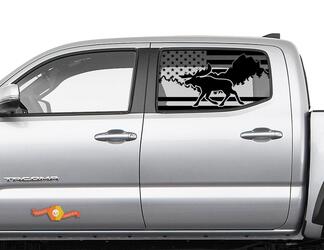 Toyota Tacoma 4Runner Tundra Hardtop Bandiera USA Destroyed Moose Forest Decal parabrezza JKU JLU 2007-2019 o Dodge Challenger Charger Subaru Ascent Forester Wrangler Rubicon - 123

