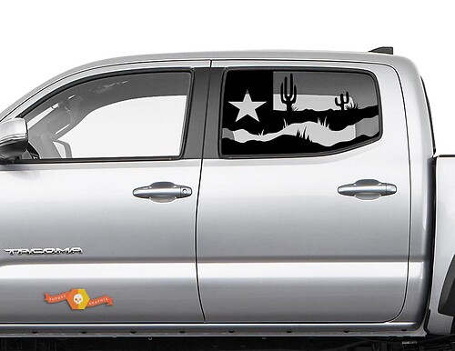 Adesivo in Vinile per Finestrino Laterale Paesaggio del Deserto del Texas per Toyota Tacoma