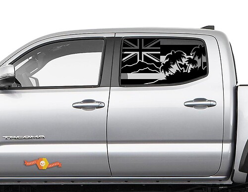 Decalcomania per finestrino laterale con bandiera Hawaii Halm Island adatta per Toyota Tacoma 4Runner Tundra
