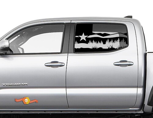 Toyota Tacoma 4Runner Tundra Hardtop bandiera Texas Forest Fields Eagle finestrino laterale
