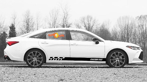 Adesivi per decalcomanie in vinile con strisce del pannello bilanciere da corsa per Toyota Avalon
