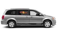 Adesivi per decalcomanie in vinile con strisce del pannello a bilanciere da corsa per Dodge Grand Caravan
 2