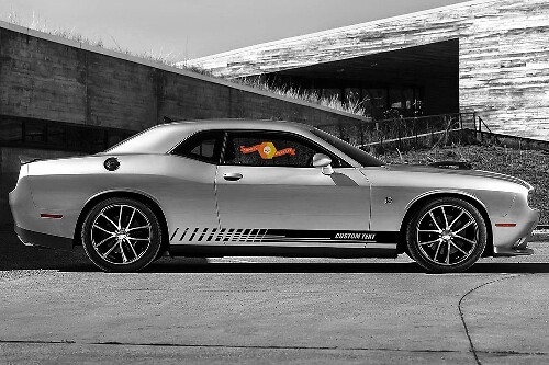 Adesivi per decalcomanie in vinile con strisce del pannello a bilanciere da corsa per Dodge Challenger
