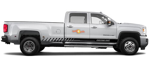 Adesivo in vinile personalizzato con strisce da corsa per il pannello sottoporta per GMC Sierra 3500HD