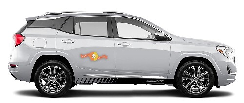 Adesivi per decalcomanie in vinile con strisce del pannello a bilanciere da corsa per terreno GMC
