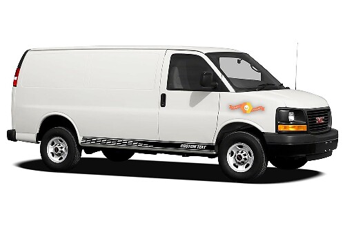 Adesivi per decalcomanie in vinile con strisce del pannello bilanciere da corsa per GMC Savana Cargo
