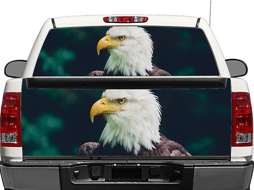 Adesivo in vinile con aquila calva americana per finestrino posteriore o portellone per pick-up e SUV