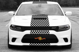2015 & Up Dodge Challenger SRT / HELLCAT Style Solid Strip Kit di decalcomanie rally a nido d'ape
