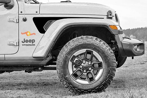 Jeep Gladiator Wrangler JL JLU Gravity Style Extended Fender Vent Blackout Vinile adesivo decalcomania Grafica
