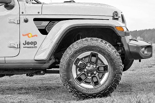 Coppia di Jeep Gladiator Side JT Wrangler JL JLU Gravity Flag USA Style Extended Fender Vent Blackout Vinyl decal sticker Kit grafico per 2018-2021 per entrambi i lati
