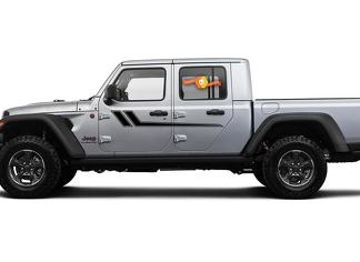 Jeep Gladiator Side JT Wrangler JL JLU porte strisce stile adesivo decalcomania in vinile kit grafico per 2018-2021
