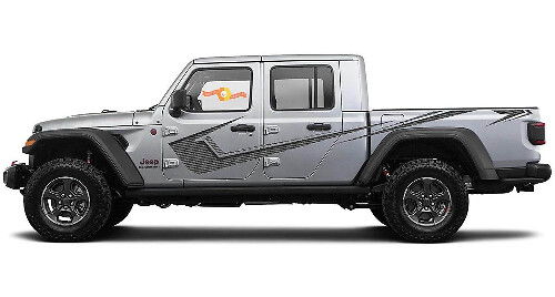 Kit Adesivi in Vinile con Striscia Laterale a Struttura Puntinata per Jeep Gladiator JT