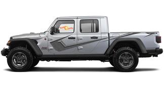 Jeep Gladiator Side JT Wrangler JL JLU struttura a punti porte strisce stile Adesivo decalcomania in vinile Kit grafico per 2018-2021

