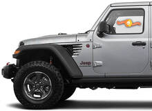 Kit adesivo in vinile con presa d’aria parafango con bandiera USA effetto usurato per Jeep Gladiator Wrangler_2