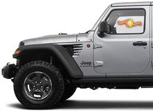 Coppia di Jeep Gladiator Side JT Wrangler JL JLU Gravity Destroyed Flag USA Style Fender Vent Blackout Vinyl decal sticker Kit grafico per 2018-2021
 2