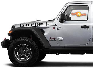 Coppia di Jeep Gladiator Side JT Wrangler JL JLU Testo personalizzato Hood Lettering Grafica Adesivo decalcomania in vinile Kit grafico per 2018-2021
