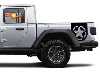 Coppia di strisce per porte laterali Jeep Gladiator Decalcomanie a stella Kit di strisce grafiche in vinile per il 2020-2021 per entrambi i lati
